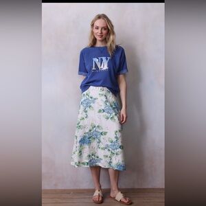 Belted Linen Skirt